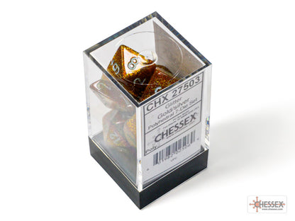 Chessex - Glitter Gold/silver Polyhedral 7-Dice Set