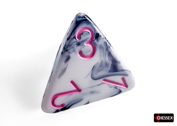 Chessex - Gemini Black-White/pink Polyhedral 7-Dice Set