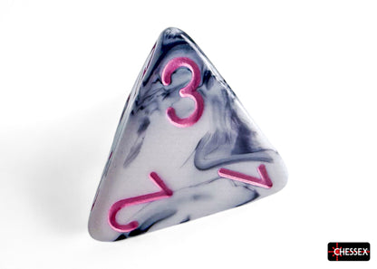 Chessex - Gemini Black-White/pink Polyhedral 7-Dice Set