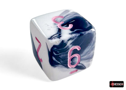 Chessex - Gemini Black-White/pink Polyhedral 7-Dice Set