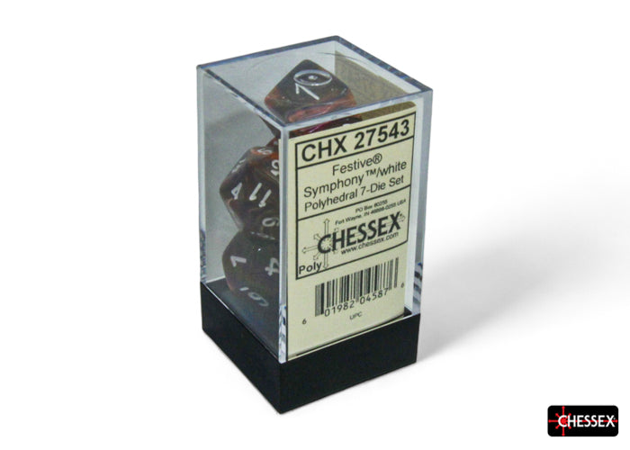 Chessex - Festive Symphony/white Polyhedral 7-Dice Set