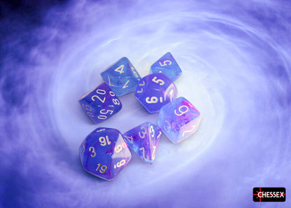 Chessex - Nebula Aura/white Luminary Polyhedral 7-Dice Set