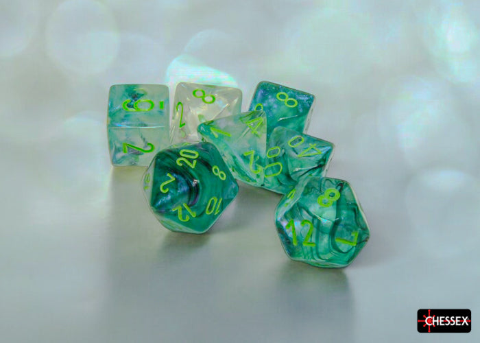 Chessex - Borealis Kelp/light green Luminary Polyhedral 7-Dice Set