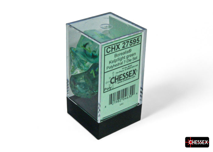 Chessex - Borealis Kelp/light green Luminary Polyhedral 7-Dice Set