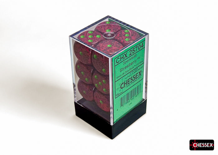 Chessex: Speckled Strawberry 16mm d6 Dice Block (12 dice)