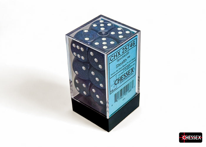 Chessex: Speckled Stealth 16mm d6 Dice Block (12 dice)