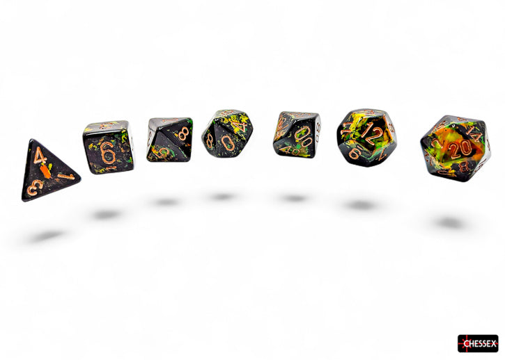 Chessex - Brush Polyhedral Deep Forest/gold 7-Die Set