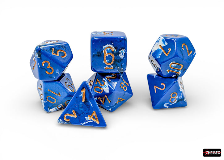 Chessex - Brush Polyhedral Wavebreak/gold 7-Die Set