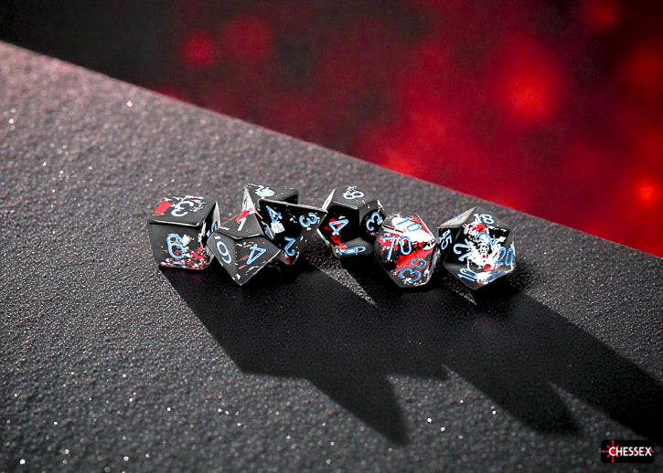 Chessex - Brush Polyhedral Dark Side/blue 7-Die Set