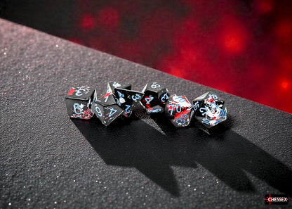 Chessex - Brush Polyhedral Dark Side/blue 7-Die Set