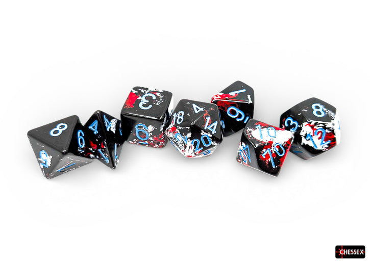 Chessex - Brush Polyhedral Dark Side/blue 7-Die Set