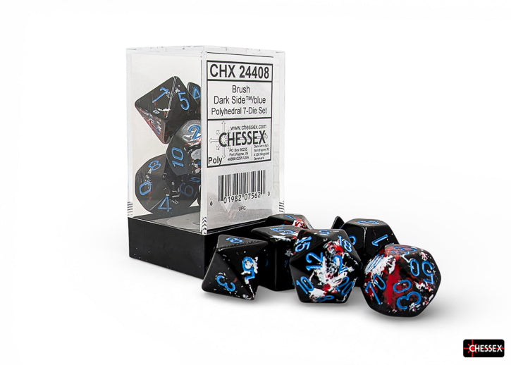 Chessex - Brush Polyhedral Dark Side/blue 7-Die Set