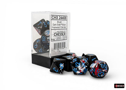 Chessex - Brush Polyhedral Dark Side/blue 7-Die Set