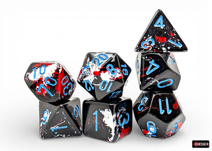 Chessex - Brush Polyhedral Dark Side/blue 7-Die Set