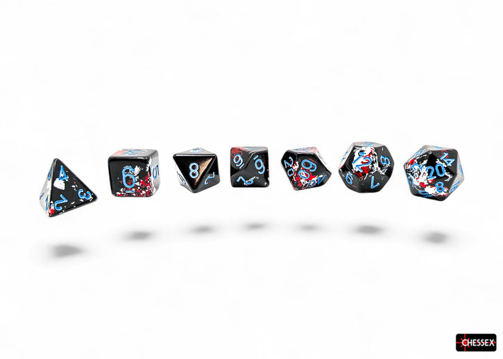 Chessex - Brush Polyhedral Dark Side/blue 7-Die Set
