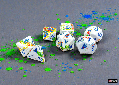 Chessex - Brush Polyhedral Breezy/blue 7-Die Set