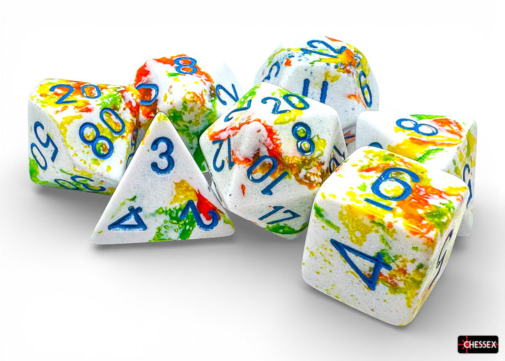 Chessex - Brush Polyhedral Breezy/blue 7-Die Set