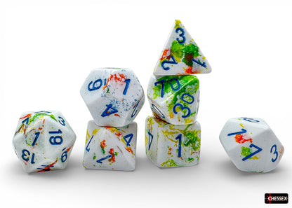 Chessex - Brush Polyhedral Breezy/blue 7-Die Set