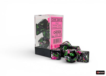 Chessex - Brush Polyhedral Paintball/green 7-Die Set