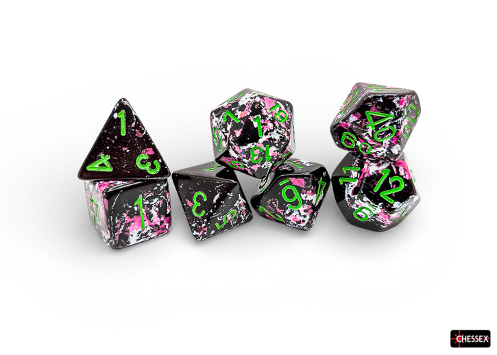 Chessex - Brush Polyhedral Paintball/green 7-Die Set