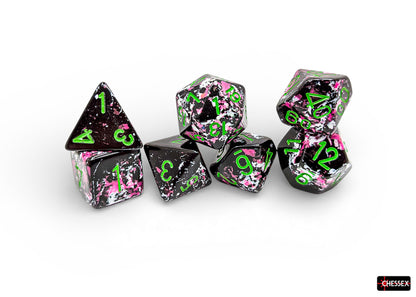 Chessex - Brush Polyhedral Paintball/green 7-Die Set