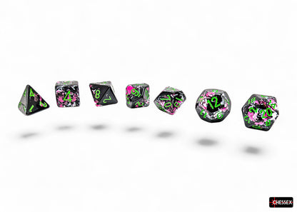Chessex - Brush Polyhedral Paintball/green 7-Die Set