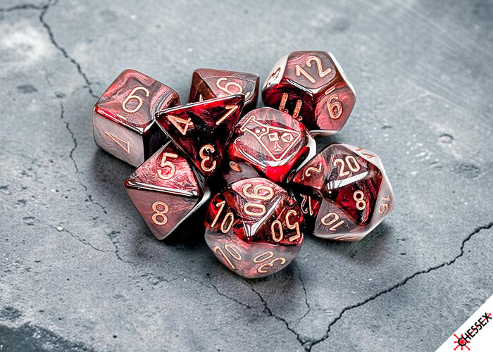 Chessex - Lab Dice Lustrous Gothic/ Polyhedral 7-Dice Set (with bonus die)