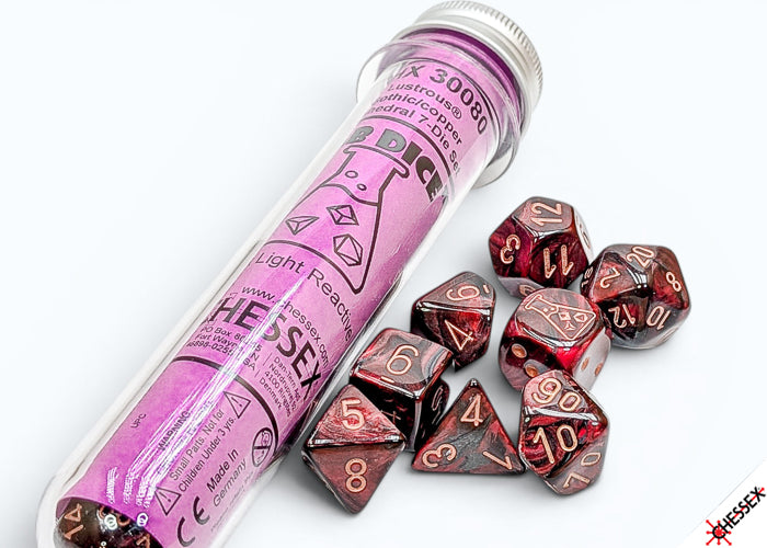 Chessex - Lab Dice Lustrous Gothic/ Polyhedral 7-Dice Set (with bonus die)