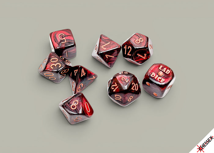 Chessex - Lab Dice Lustrous Gothic/ Polyhedral 7-Dice Set (with bonus die)