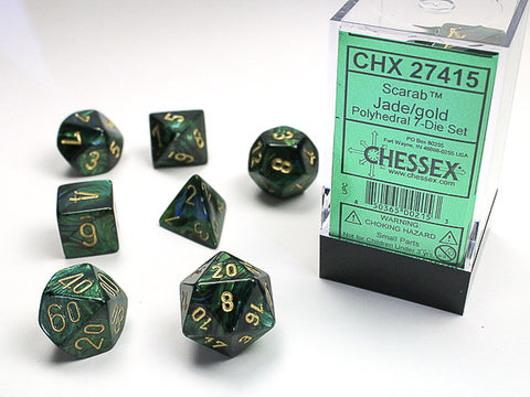Chessex - Scarab Jade/gold Polyhedral 7-Dice Set
