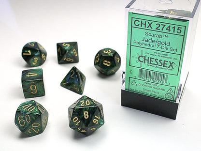 Chessex - Scarab Jade/gold Polyhedral 7-Dice Set