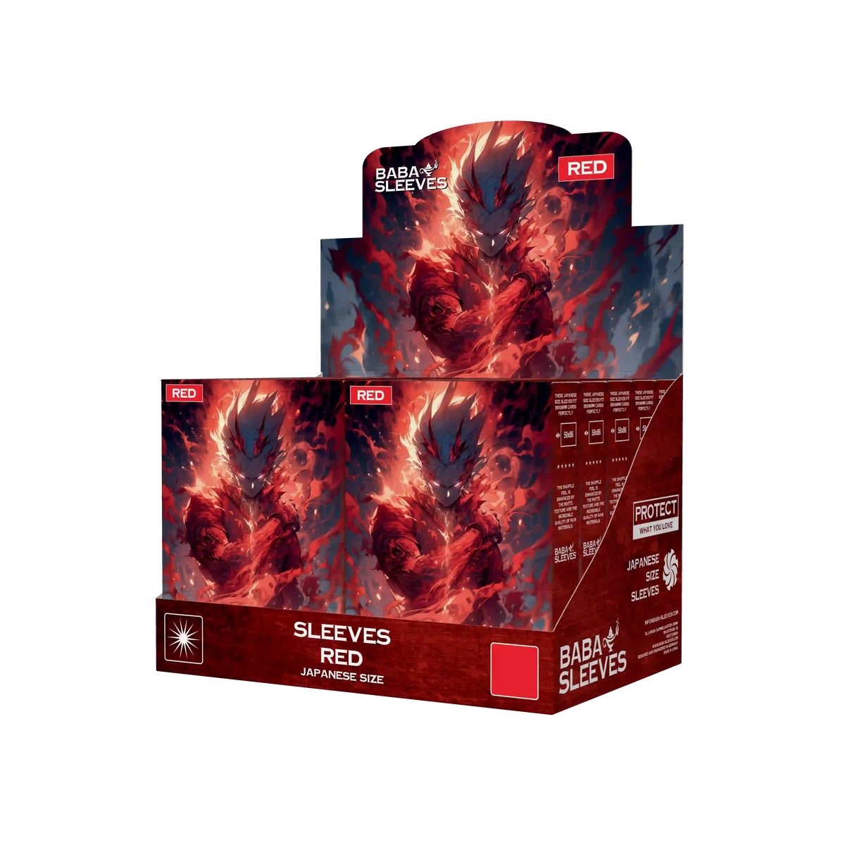 Baba Sleeves - Matte Rote / Red Hüllen Japan Size (60 Sleeves)