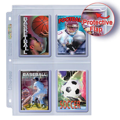 Ultra Pro (UP) - Premium Series 4-Pocket Secure Pages (100 Stück) für Toploader