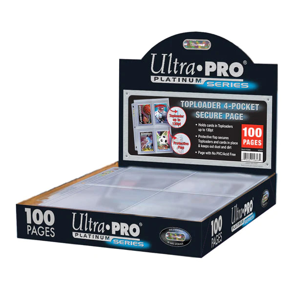 Ultra Pro (UP) - Premium Series 4-Pocket Secure Pages (100 Stück) für Toploader