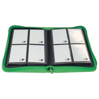 Ultra Pro (UP) - Vivid 4-Pocket Zippered PRO-Binder: Green