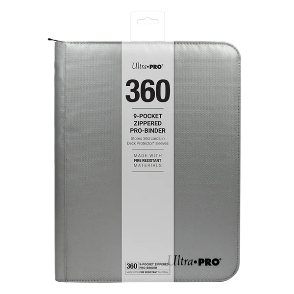 Ultra Pro (UP) - 9-Pocket Zippered PRO-Binder - feuerbeständig - Silber