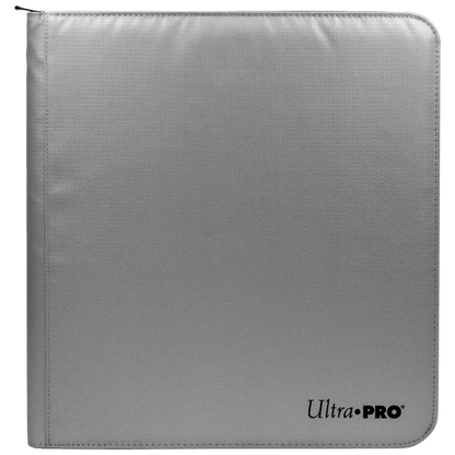 Ultra Pro (UP) - 12-Pocket Zippered PRO-Binder: Silver - feuerbeständig - Silber