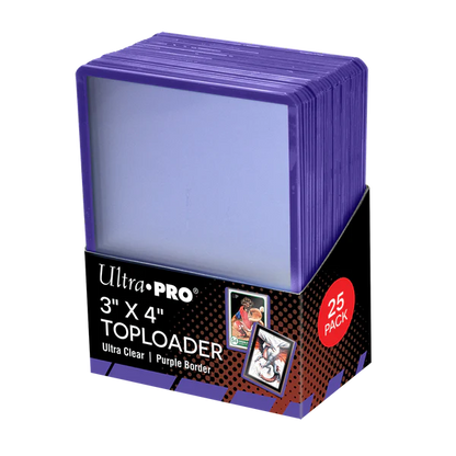 Ultra Pro (UP) - 3" x 4" Toploader für Karten in Standardgröße mit farbigem Rand - 25 Stück - Purple