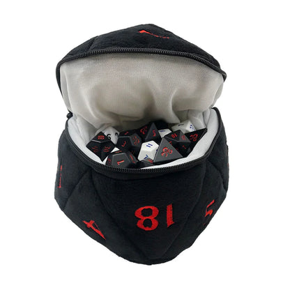Ultra Pro (UP) - D20 Plush Dice Bag / Plüsch-Würfel-Tasche für Dungeons & Dragons - Schwarz / Rot