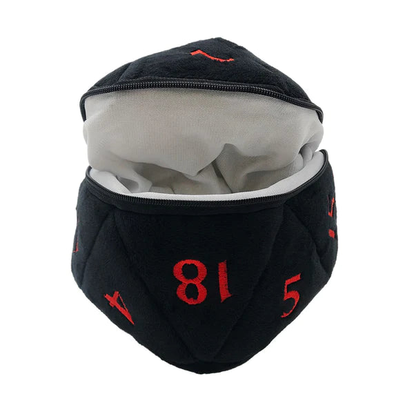 Ultra Pro (UP) - D20 Plush Dice Bag / Plüsch-Würfel-Tasche für Dungeons & Dragons - Schwarz / Rot