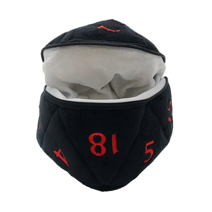Ultra Pro (UP) - D20 Plush Dice Bag / Plüsch-Würfel-Tasche für Dungeons & Dragons - Schwarz / Rot