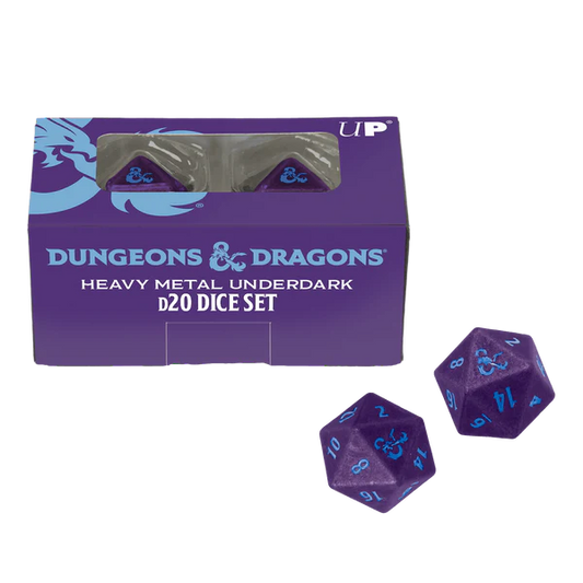 UP - Phandelver Campaign 2D20 Heavy Metal Dice "Royal Purple and Sky Blue" for Dungeons &amp; Dragons