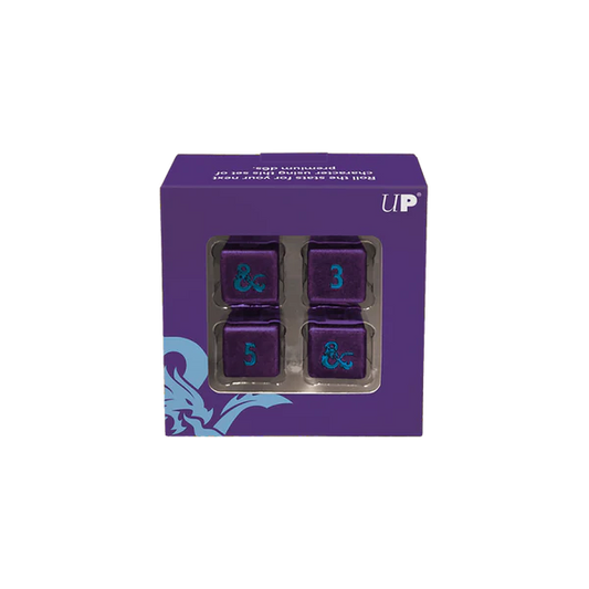 UP - Phandelver Campaign 4D6 Heavy Metal Dice "Royal Purple and Sky Blue" for Dungeons &amp; Dragons