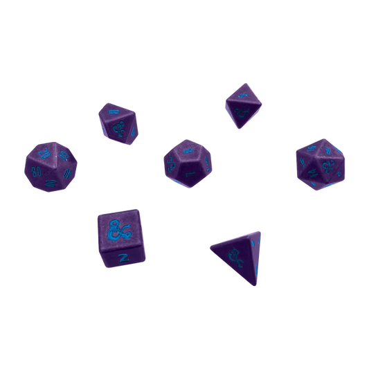 UP - Phandelver Campaign 7RPG Heavy Metal Dice "Royal Purple and Sky Blue" for Dungeons &amp; Dragons