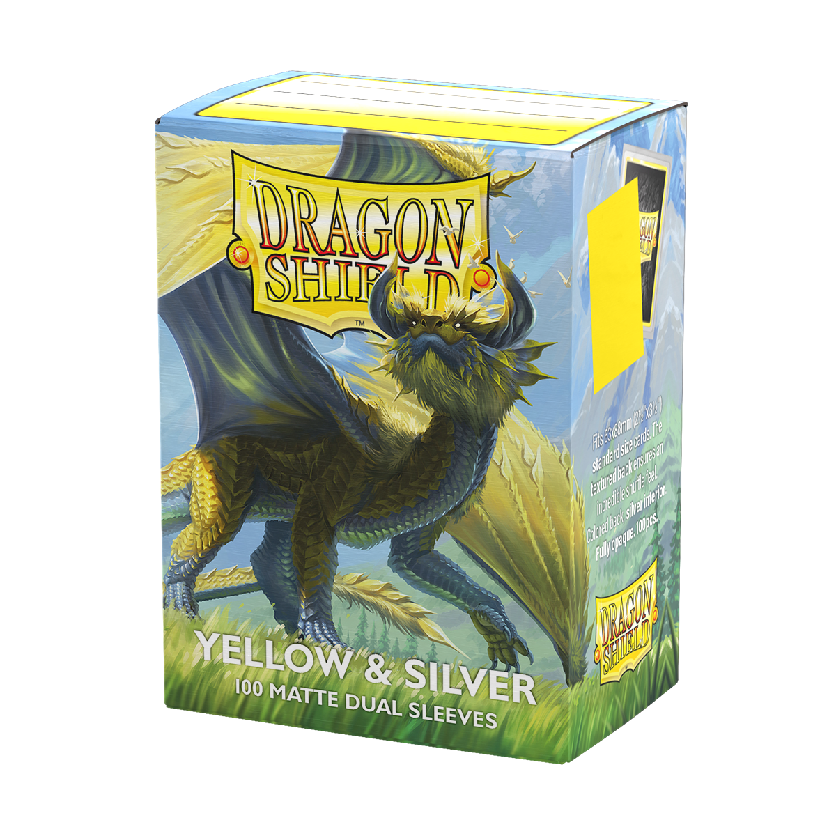 DS - Standard Dual Sleeves: Yellow & Silver [Matte] (100 Sleeves)