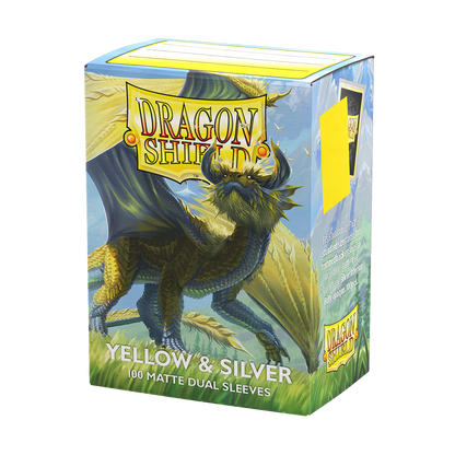 DS - Standard Dual Sleeves: Yellow & Silver [Matte] (100 Sleeves)
