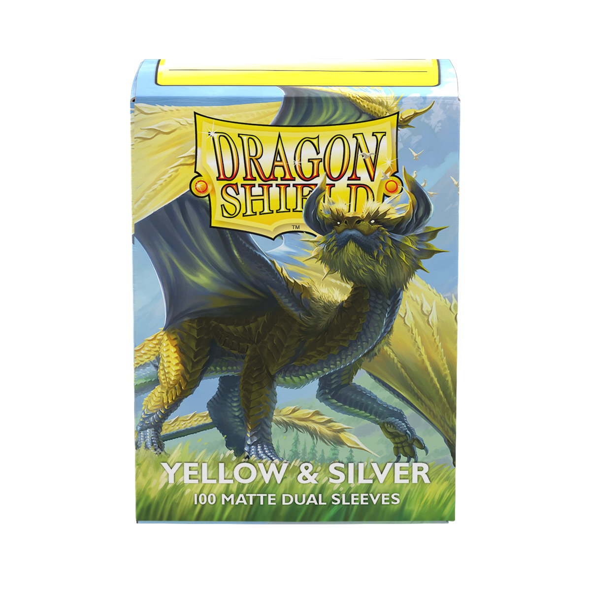 DS - Standard Dual Sleeves: Yellow & Silver [Matte] (100 Sleeves)