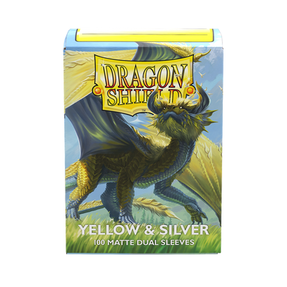 DS - Standard Dual Sleeves: Yellow & Silver [Matte] (100 Sleeves)