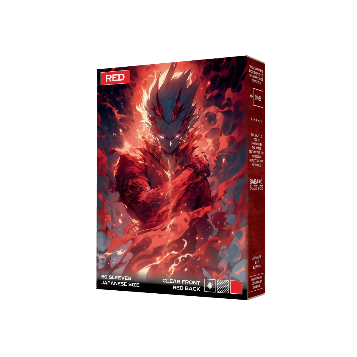 Baba Sleeves - Matte Rote / Red Hüllen Japan Size (60 Sleeves)