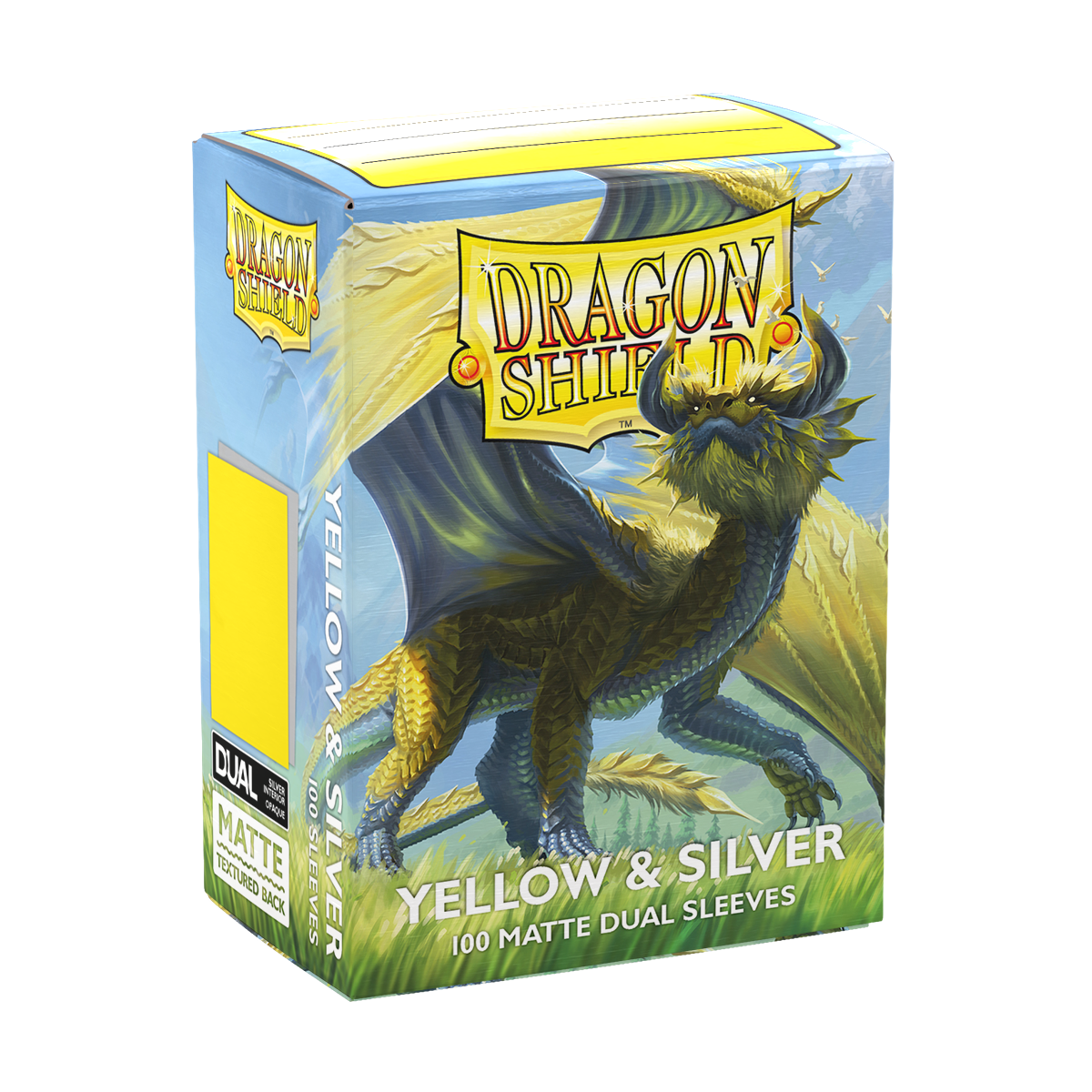 DS - Standard Dual Sleeves: Yellow & Silver [Matte] (100 Sleeves)